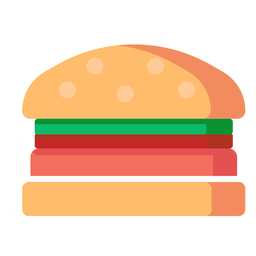 Icono plano de hamburguesa hamburguesa Diseño PNG
