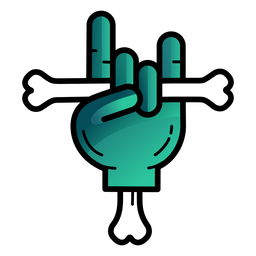 Mano que sostiene el icono de dibujos animados de hueso Diseño PNG