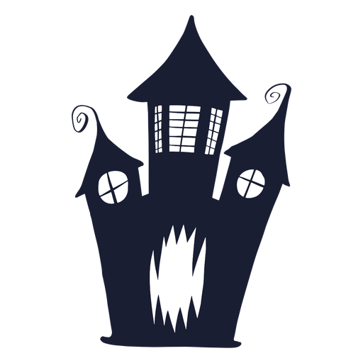 Haunted house face silhouette PNG Design