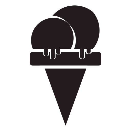 Ice cream cone black PNG Design