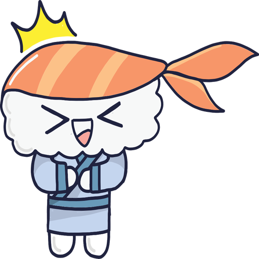 Laughing kawaii sushi boy cartoon PNG Design