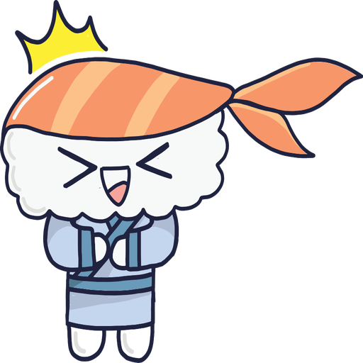 Rir kawaii sushi menino dos desenhos animados