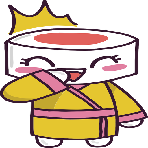 Laughing kawaii sushi girl cartoon PNG Design