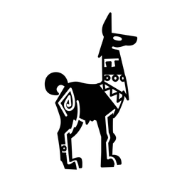 Lama steht stilvoll schwarz PNG-Design