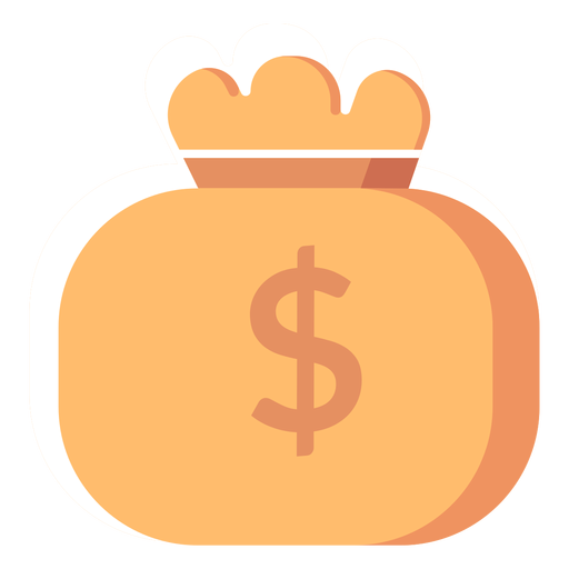 Ícone plano de bolsa de dinheiro Desenho PNG