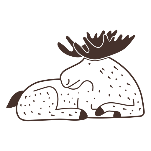 Moose laying cartoon - Transparent PNG & SVG vector file