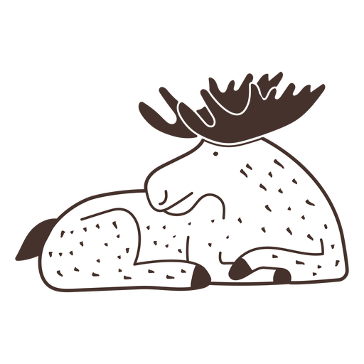 Moose laying cartoon PNG Design