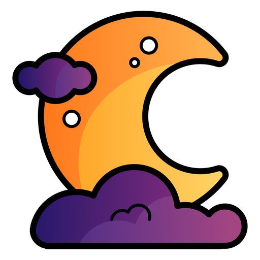 Night moon cartoon icon PNG Design
