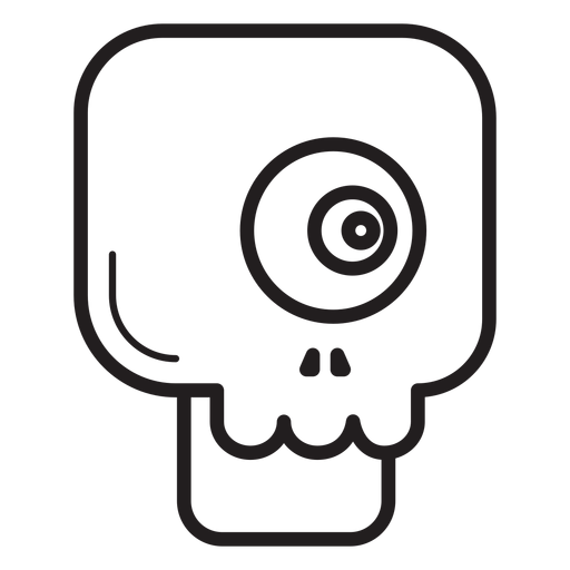 One eyed skull line icon PNG Design