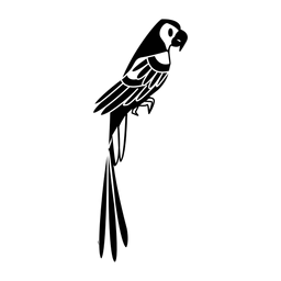 Papagaio parado ainda elegante preto Desenho PNG