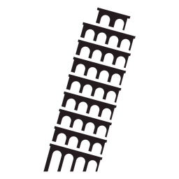 Torre inclinada de Pisa preta Desenho PNG