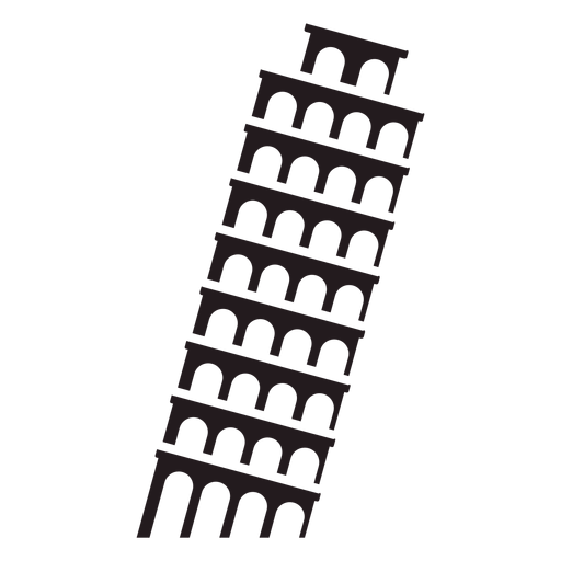 Torre inclinada de Pisa preta Desenho PNG