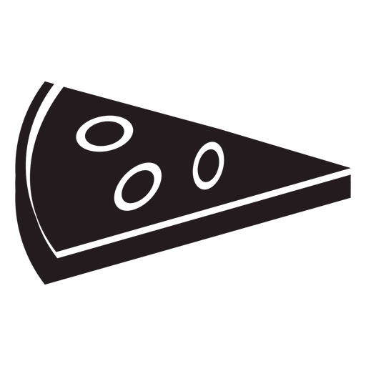 Pizzastück schwarz PNG-Design