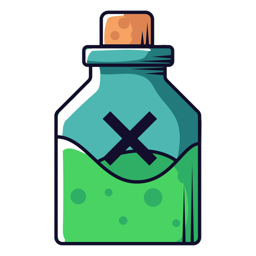 Poison vial cartoon icon