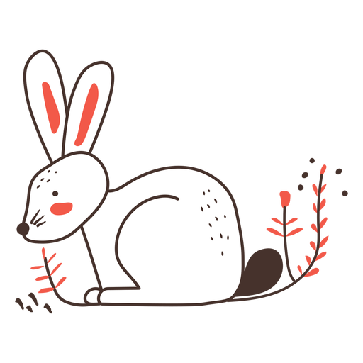 Desenho de vista lateral de coelho Desenho PNG