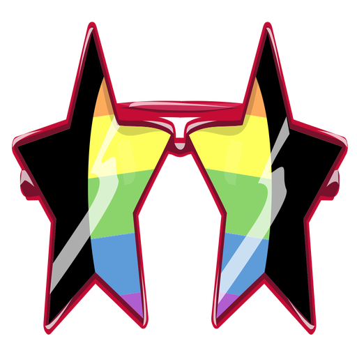 Rainbow colors star glasses PNG Design