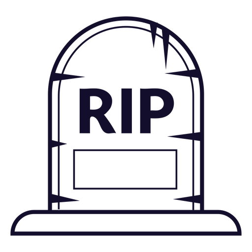 Línea de icono de lápida de rip Diseño PNG