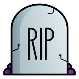 Icono de dibujos animados de lápida de rip Diseño PNG