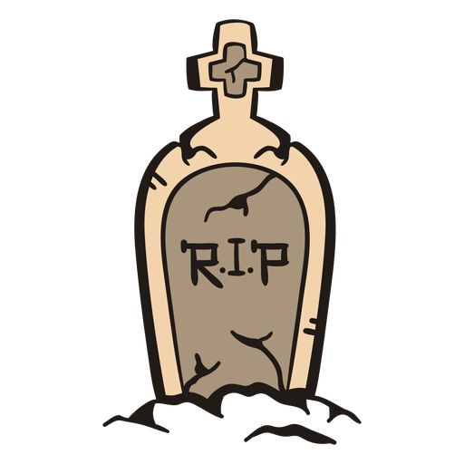 Rip tombstone hand drawn PNG Design