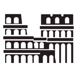 Coliseu de Roma preto Desenho PNG