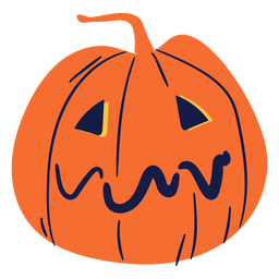 Sad Carved Pumpkin Illustration PNG & SVG Design For T-Shirts