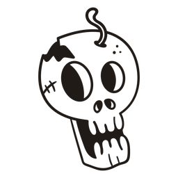 Scared Skull Hand Drawn Silhouette PNG & SVG Design For T-Shirts