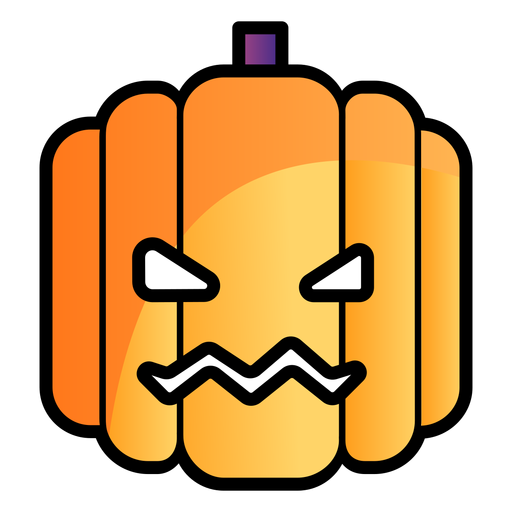 Scary pumpkin cartoon icon PNG Design