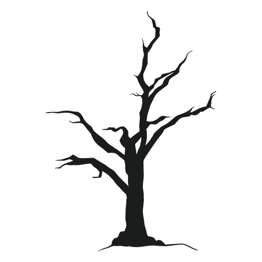 Silhueta de árvore assustadora Desenho PNG