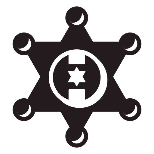 Sheriff estrella insignia negro Diseño PNG