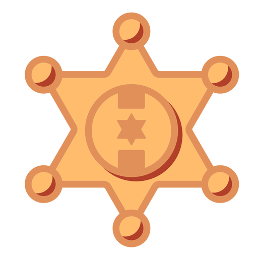?cone plano do emblema de estrela do xerife Desenho PNG