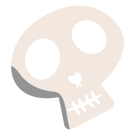 Ilustración plana de cráneo Diseño PNG