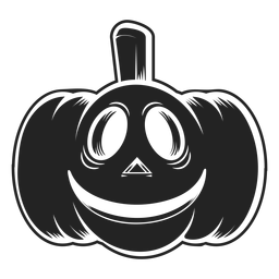 Smiley calabaza tallada icono negro Diseño PNG