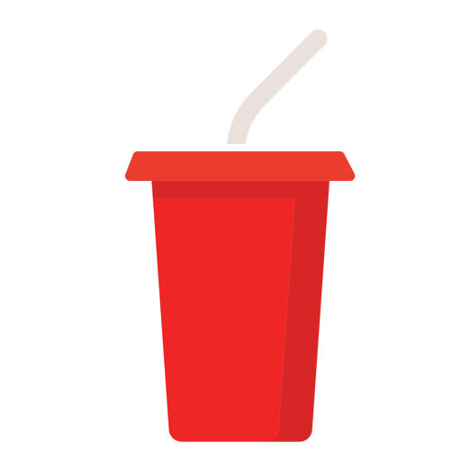 Icono plano de taza de refresco Diseño PNG