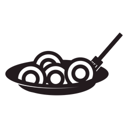 Plato de espagueti negro Diseño PNG