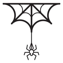 Icono de línea de araña y web Diseño PNG