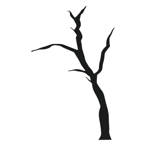 Silhueta de árvore nua assustadora Desenho PNG