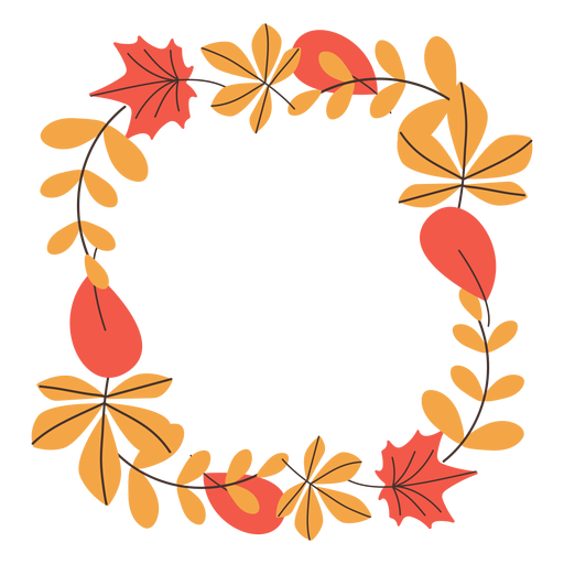 Quadratischer Herbstlaubrahmen PNG-Design