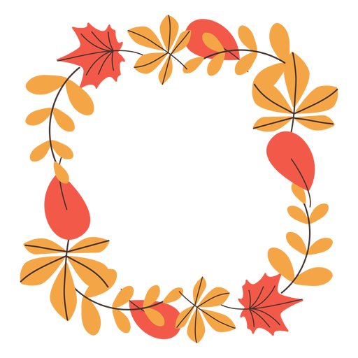 Download Square autumn leaves frame - Transparent PNG & SVG vector file