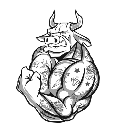 Personagem de touro forte Desenho PNG
