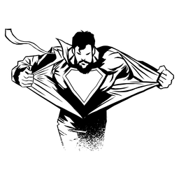 Silueta reveladora de superhéroe Diseño PNG