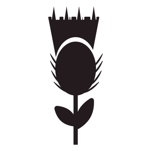 Cardo emblema floral negro Diseño PNG