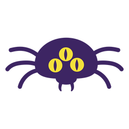Three eyed spider flat halloween PNG Design
