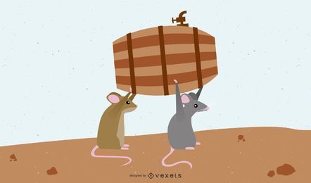 Ratos carregando barris de cerveja