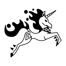 Unicornio saltando elegante negro Diseño PNG