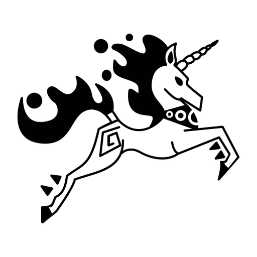 Einhorn springt stilvoll schwarz PNG-Design