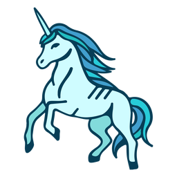 Unicorn rearing cartoon PNG Design
