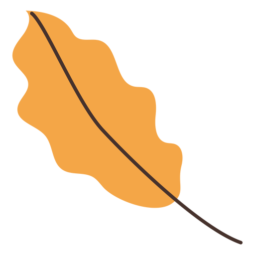 Wavy autumn leaf cartoon PNG Design