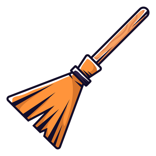 Witch broom cartoon icon