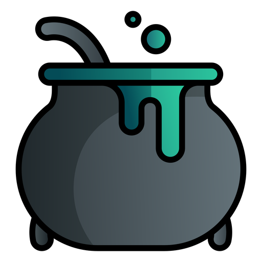 Witch cauldron cartoon icon
