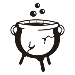 Caldero de bruja silueta dibujada a mano Diseño PNG
